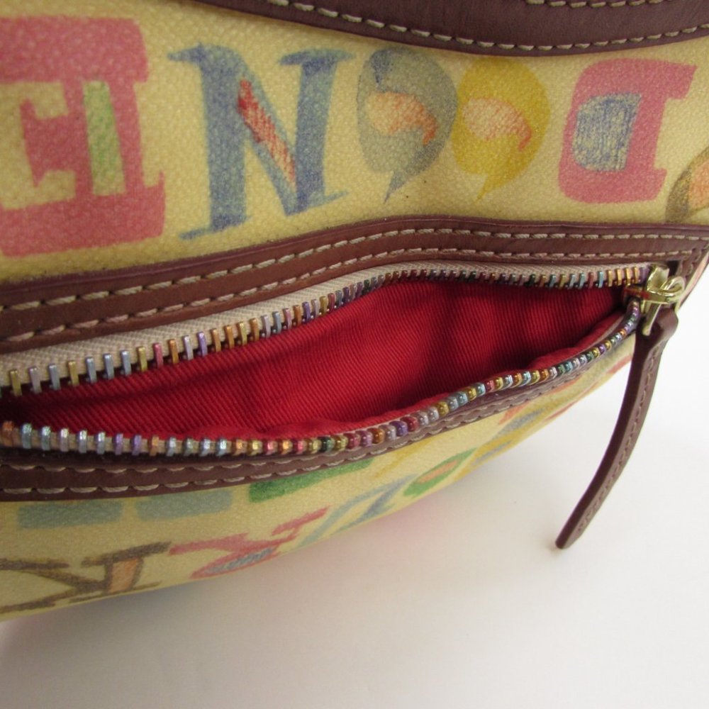 Dooney & Bourke Small Egg Pouchette Graffiti Crayon Doodle Handbag Purse - Picture 8 of 13